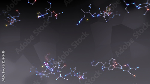 Fototapeta Naklejka Na Ścianę i Meble -  Chemical Molecular Structure 3D illustration background