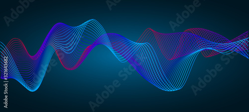 Music abstract background. Equalizer for music. Abstract digital wave of particles. Vector illustration