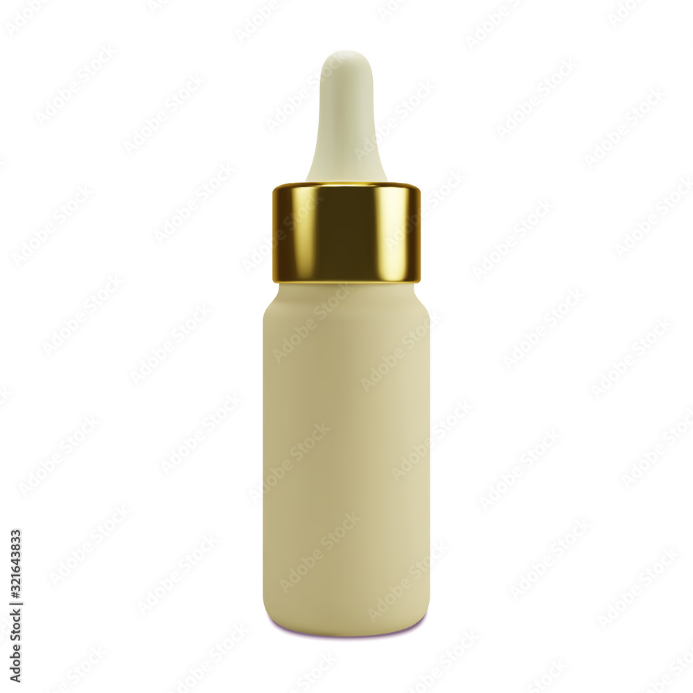 Cosmetic package with a gold cap for cream, foams, shampoo. Realistic cosmetic mockup. 3D cosmetic products on white background. Vector illustration Cosmetic package with a gold cap for cream, foams, shampoo. Realistic cosmetic mockup. 3D cosmetic products on white background. Vector illustration