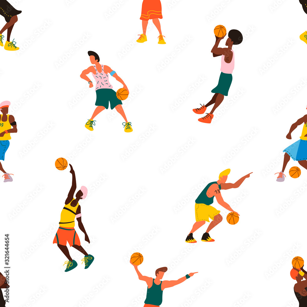 Seamless sports texture. Sport vector. Basketball vector Seamless sports texture. Sport vector. Basketball vector