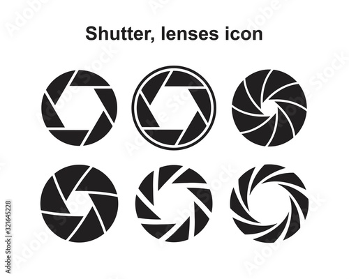 Shutter, lenses Icon template black color editable. Shutter, lenses Icon symbol Flat vector illustration for graphic and web design.