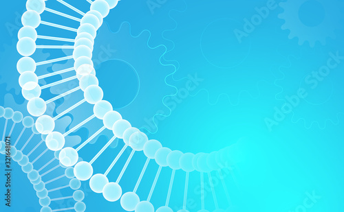 Abstract blue DNA double helix. Healthcare and science pattern medical innovation concept background