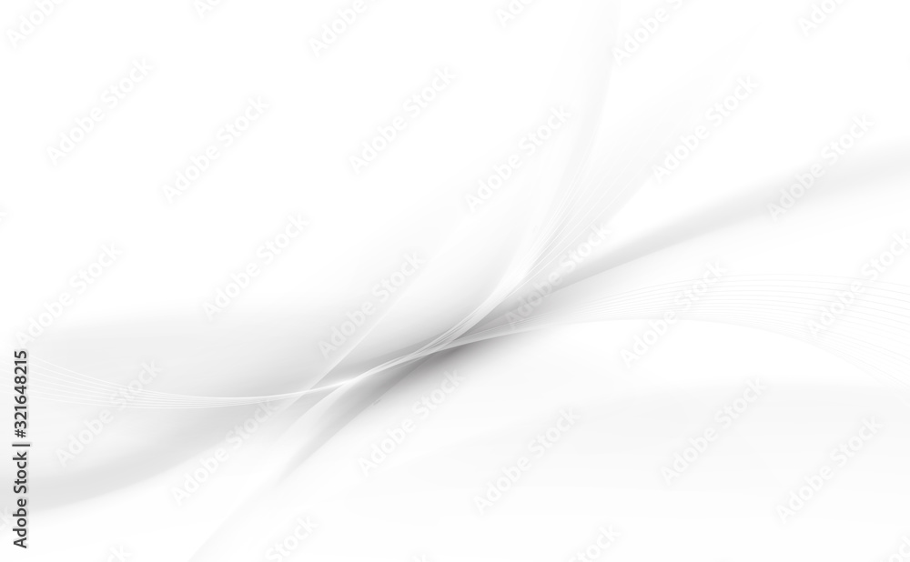 Abstract white and grey futuristic background with smooth lines. Vector illustration
