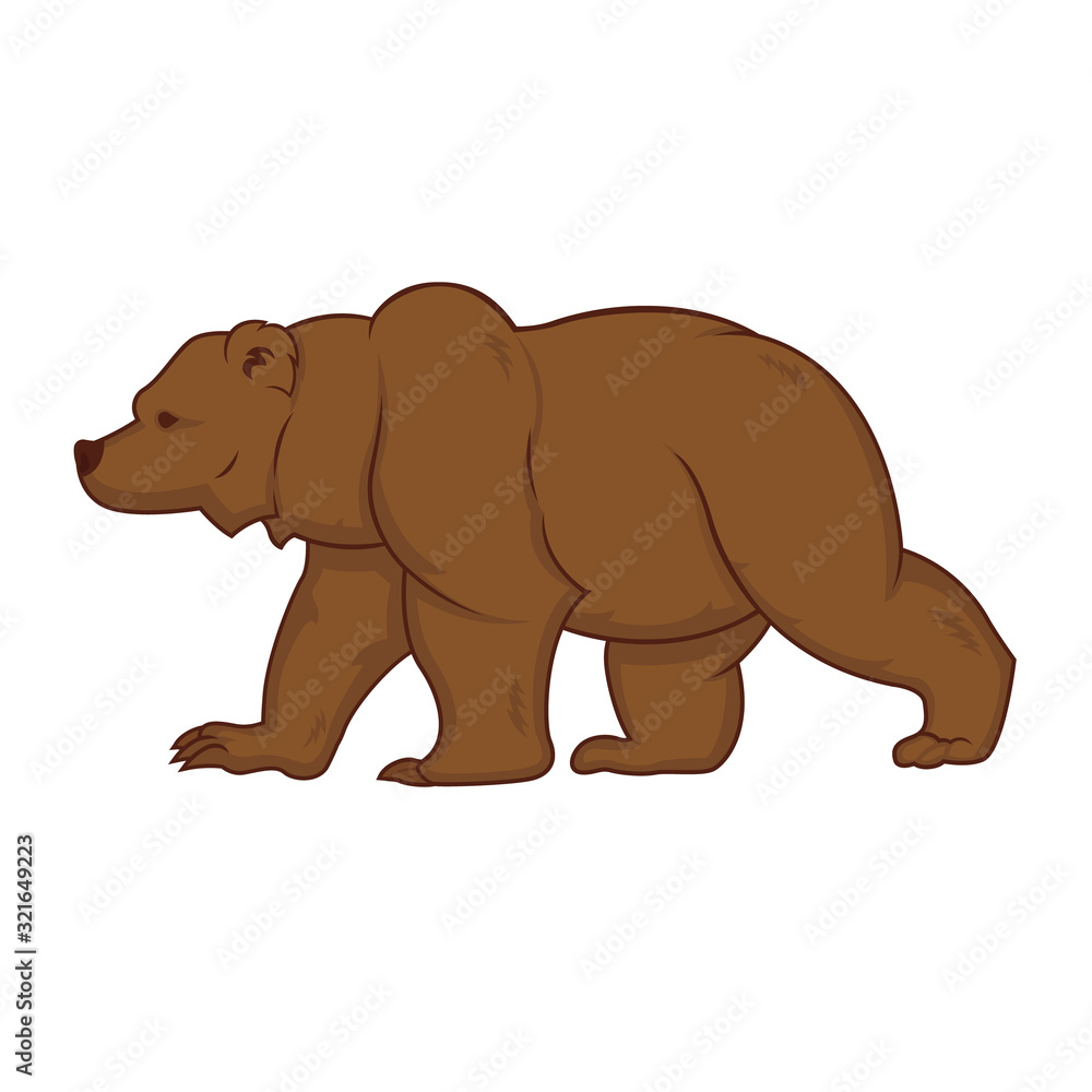 grizzly bear is going side view. grizzly bear is going side view.