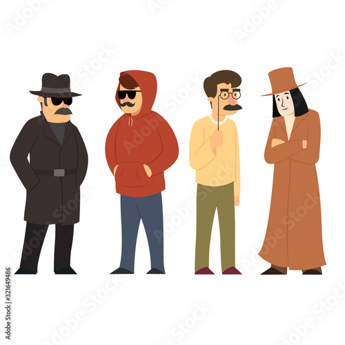 people hiding their identities.