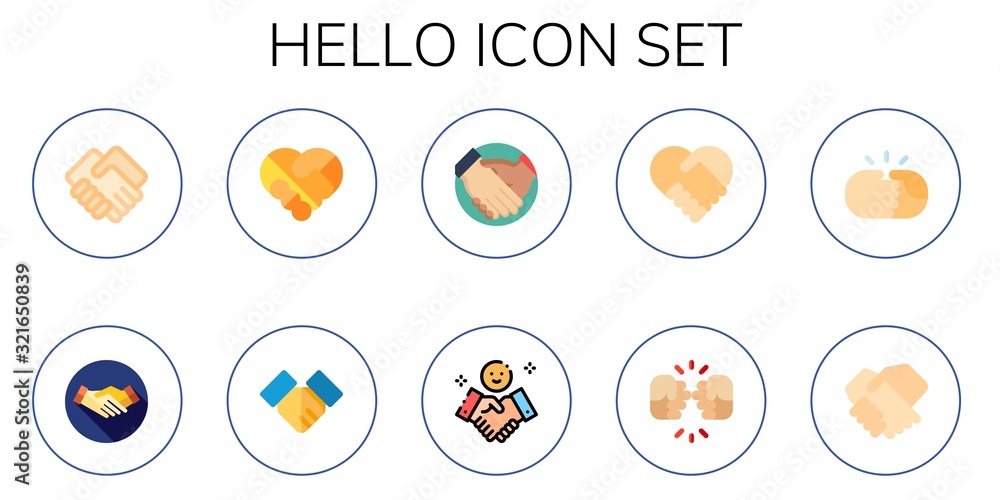 Modern Simple Set of hello Vector flat Icons