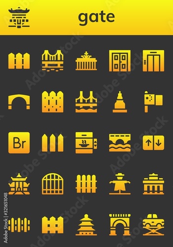 Modern Simple Set of gate Vector filled Icons