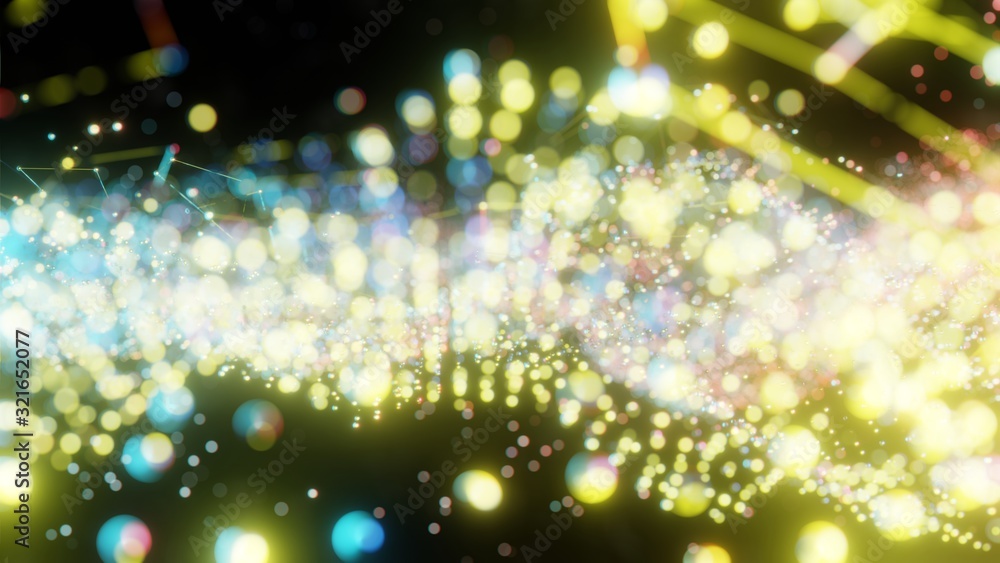 Plexus of abstract glow dots
