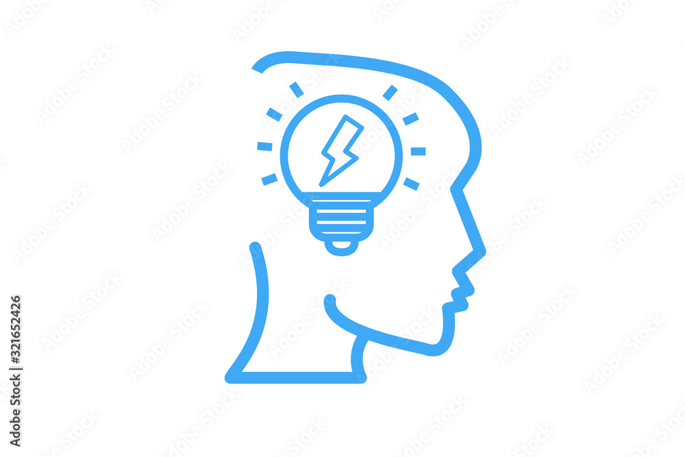Brain creative idea Brain in light-bulb vector illustration Thin sign of innovation, solution, education icon. Brain creative idea Brain in light-bulb vector illustration Thin sign of innovation, solution, education icon.