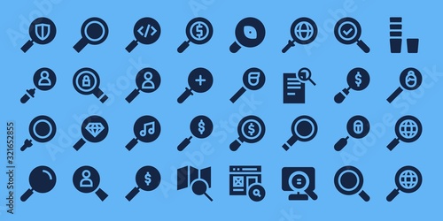 Modern Simple Set of scrutiny Vector filled Icons