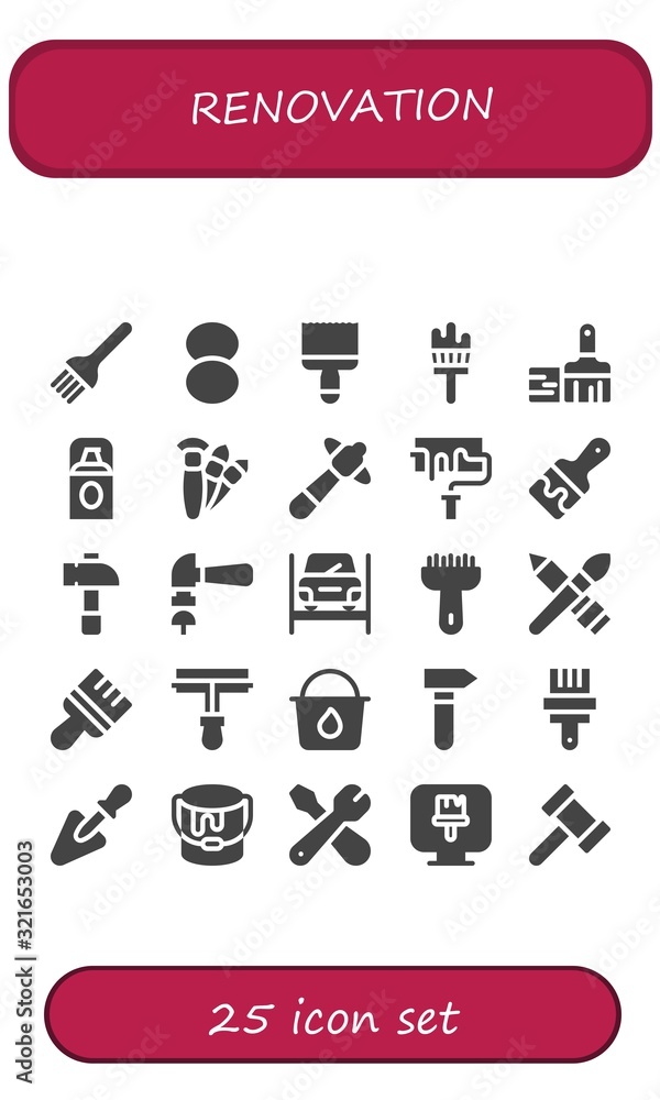 Modern Simple Set of renovation Vector filled Icons Modern Simple Set of renovation Vector filled Icons