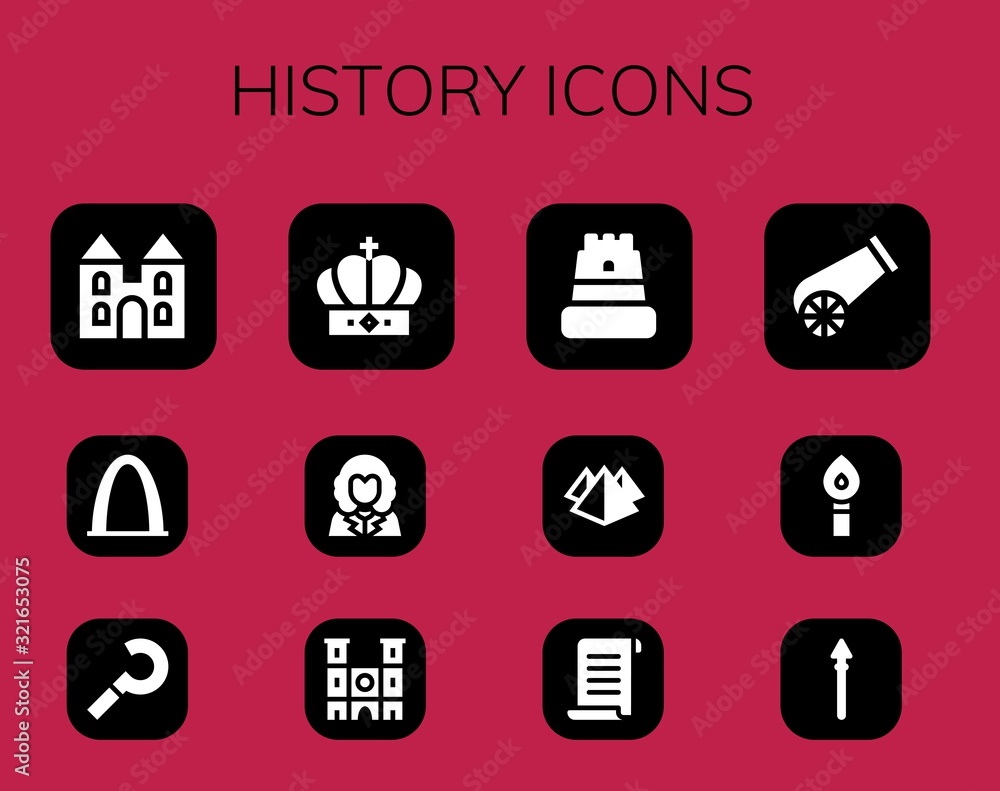 Modern Simple Set of history Vector filled Icons Modern Simple Set of history Vector filled Icons
