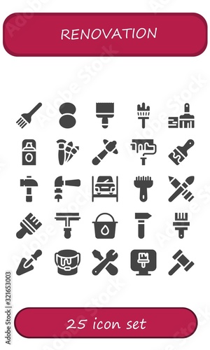 Modern Simple Set of renovation Vector filled Icons