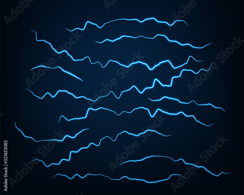 Abstract background vector electric light. Spark flash effect. Bright curved line. Neon glowing curves.