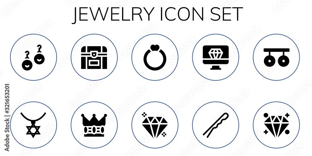 Modern Simple Set of jewelry Vector filled Icons Modern Simple Set of jewelry Vector filled Icons