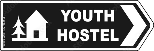 Road sign: youth hostel