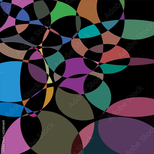Abstract vector background  with circles  waves  roundness and curves shapes.
