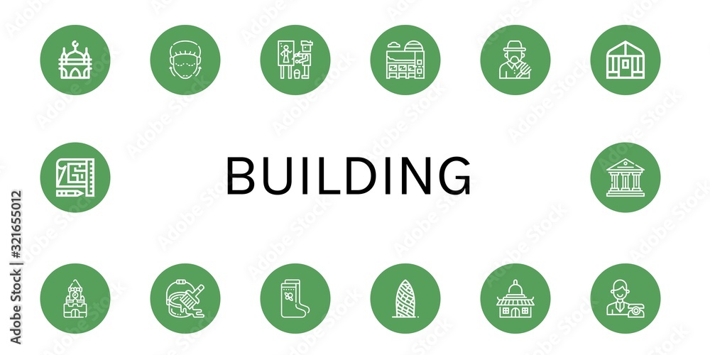 Set of building icons Set of building icons