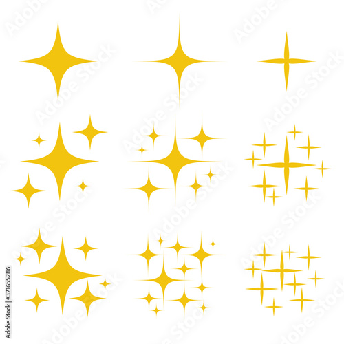 Sparkling black and white symbol vector A set of original sparkling starter icons  a shiny shine  light effect stars shiny flash decoration twinkle Glowing light effect and bursts collection Vector