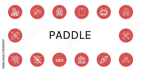 paddle simple icons set