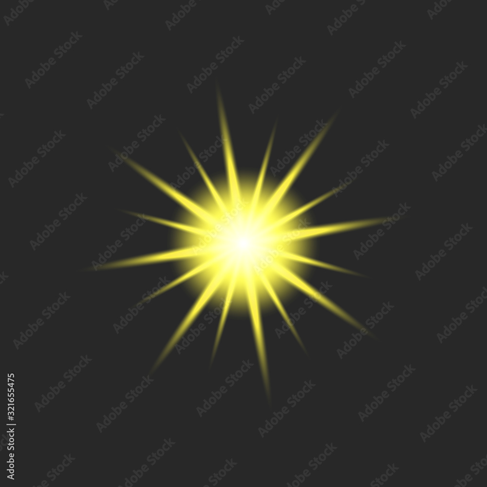 Fototapeta premium gold glow glowing on a transparent background Gleam, bright flash, sparkle ,light effect stars,shiny flash,decoration twinkle,Glowing light effect and bursts collection Vector