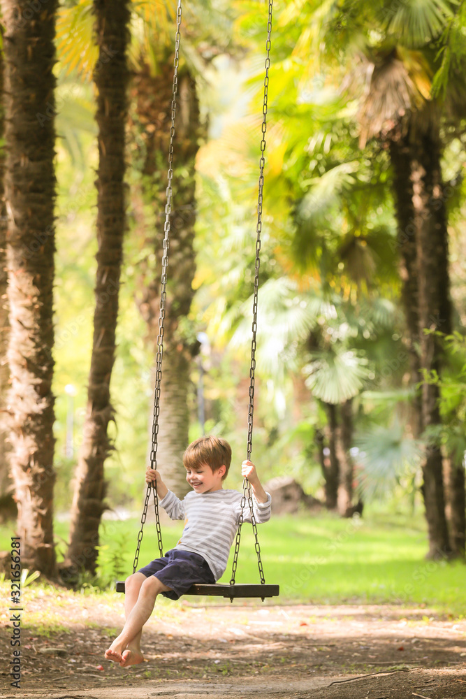 Teen boy on swing