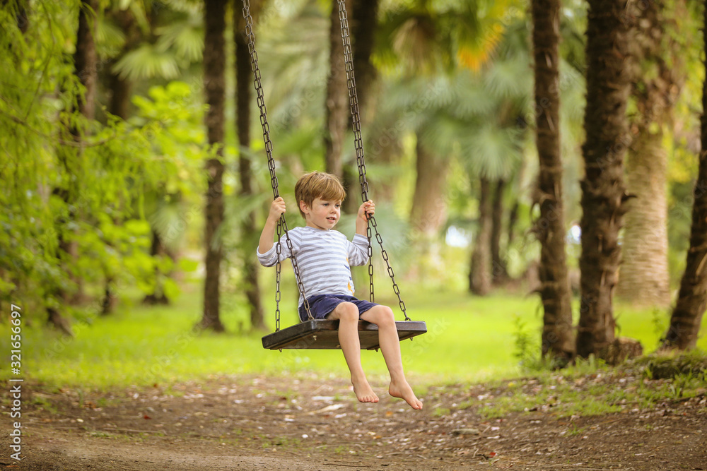 Teen boy on swing