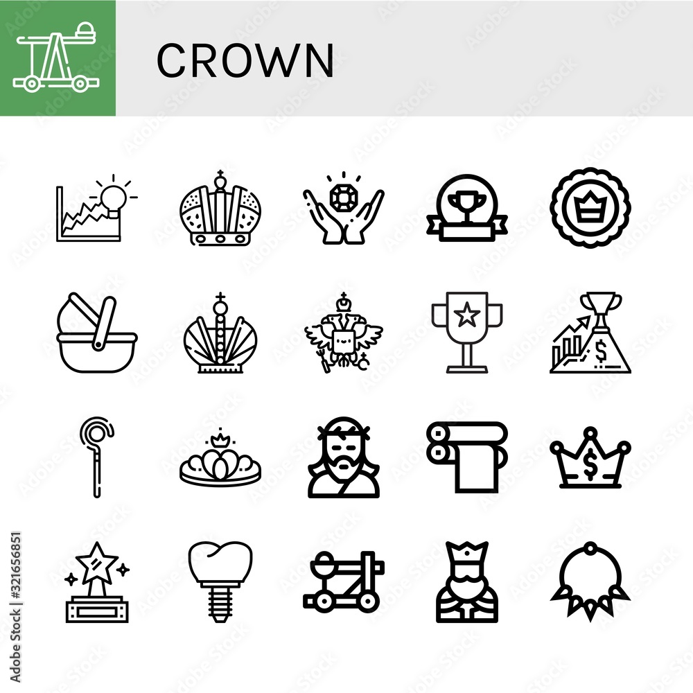 Set of crown icons Set of crown icons
