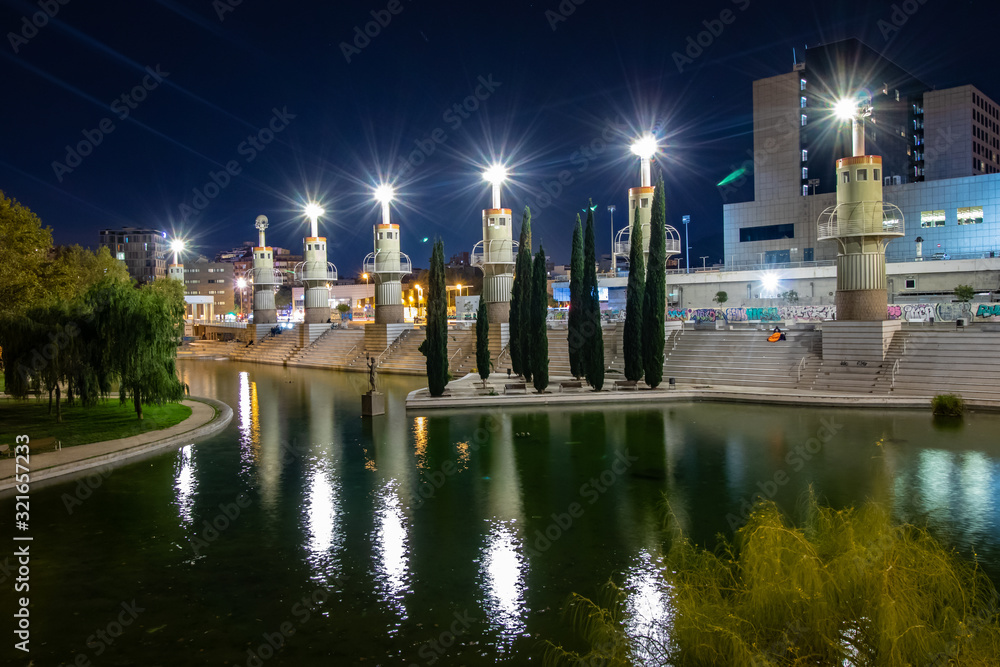 Fototapeta premium Parc de L'Espanya Industrial, Barcelona, Spain, November 2019