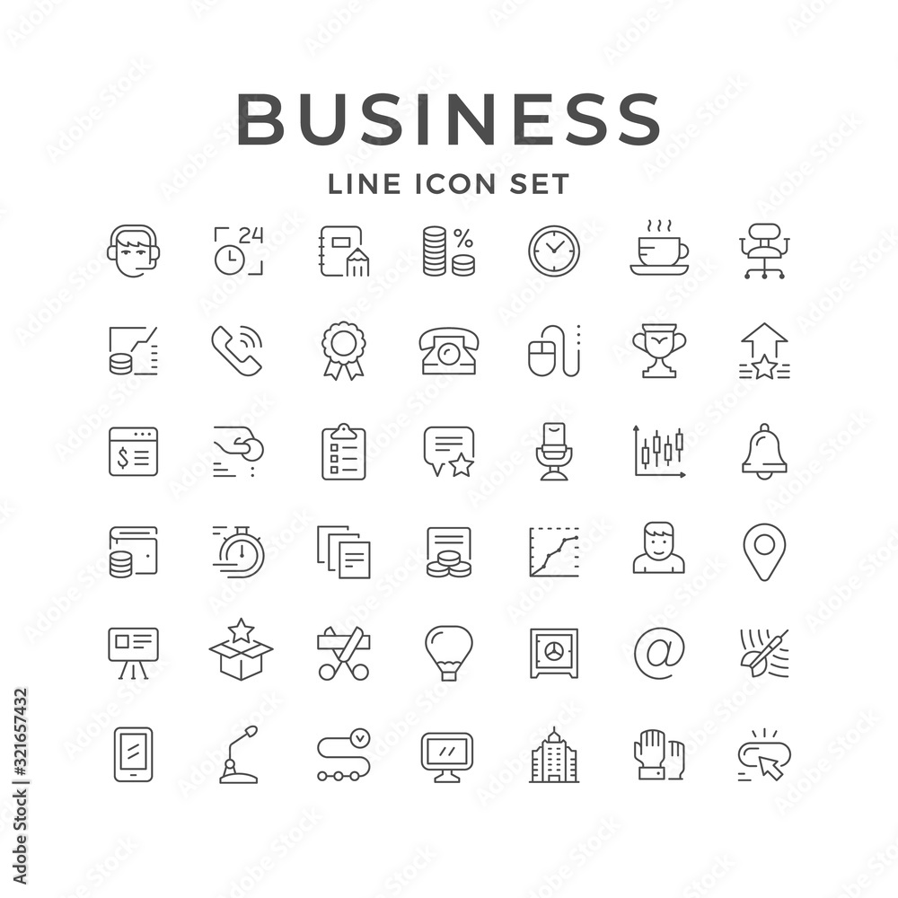 Set line icons of business Set line icons of business