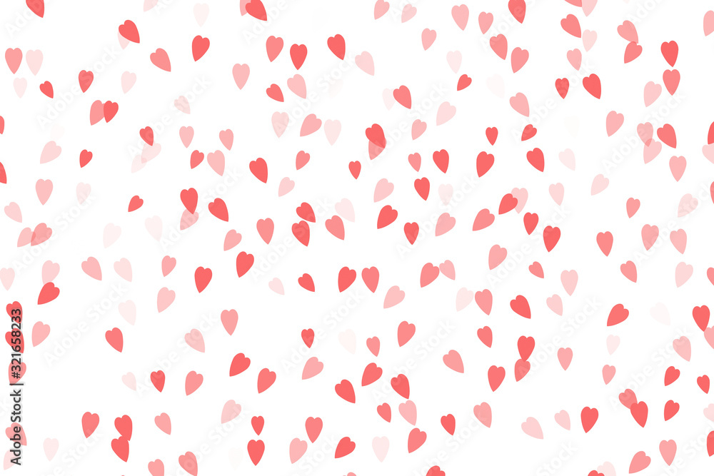 Abstract Red Hearts On White Background