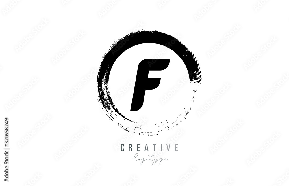 black letter grunge circle F alphabet letter logo icon design template for company business black letter grunge circle F alphabet letter logo icon design template for company business