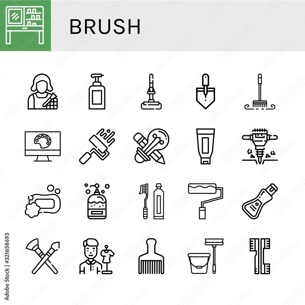 brush icon set brush icon set