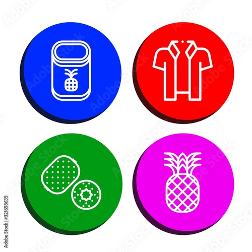 Set of pineapple icons