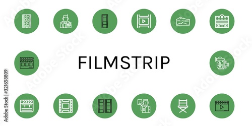 filmstrip simple icons set
