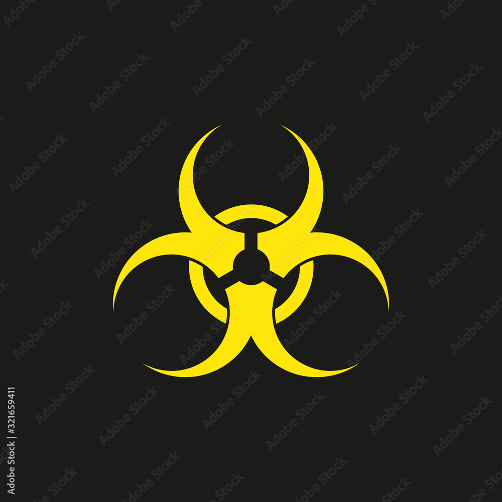 Biohazard icon on black background. Vector. Isolated. Biohazard icon on black background. Vector. Isolated.