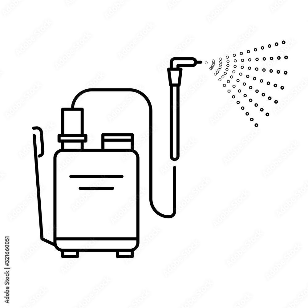 Spray tool, high pressure washer with sprayer isolated line icon Stock  Vector | Adobe Stock