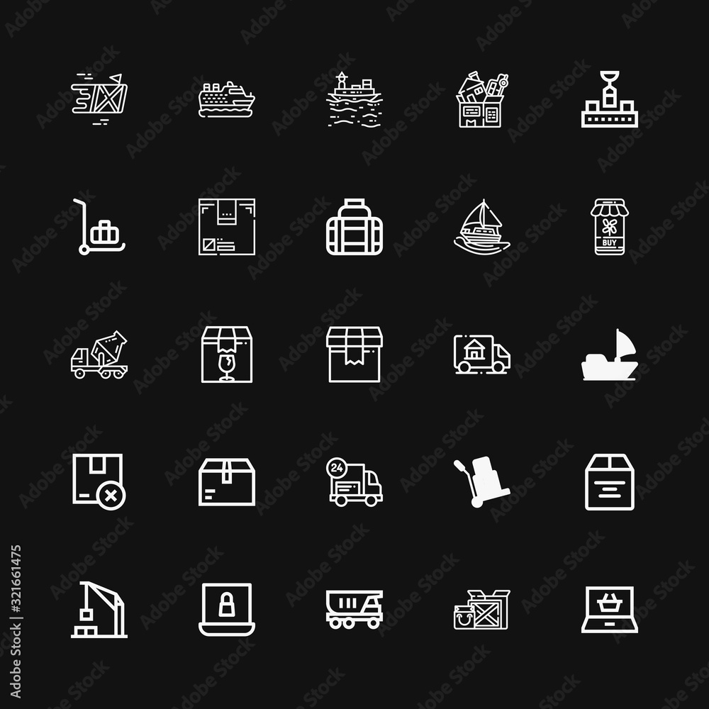 Editable 25 shipping icons for web and mobile Editable 25 shipping icons for web and mobile