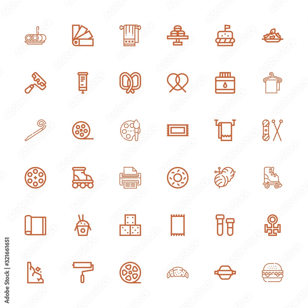 Editable 36 roll icons for web and mobile Editable 36 roll icons for web and mobile