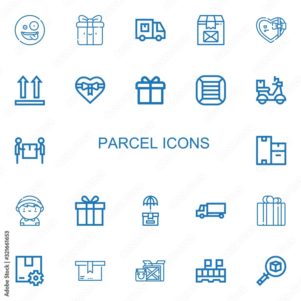 Editable 22 parcel icons for web and mobile Editable 22 parcel icons for web and mobile