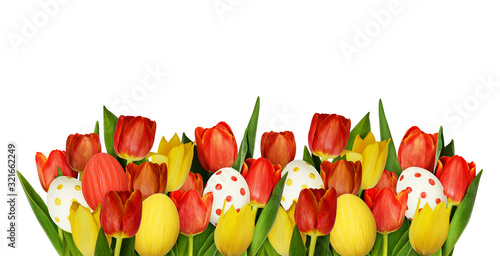 Easter border with tulip fl...