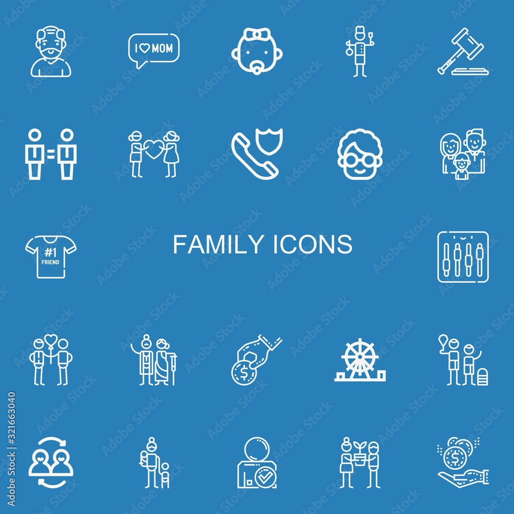 Editable 22 family icons for web and mobile
