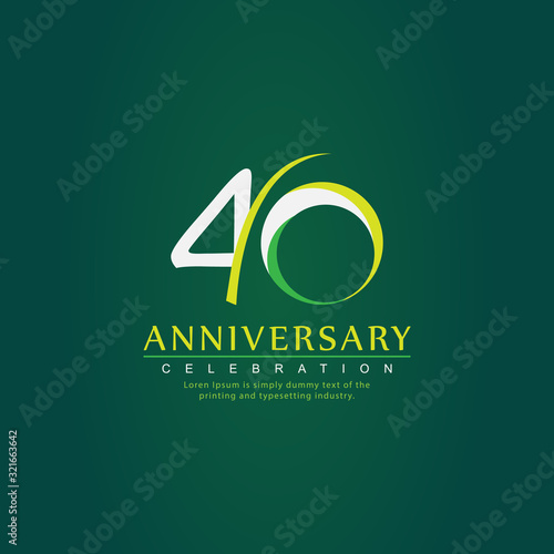 40 Year Anniversary Vector Template Design Illustration