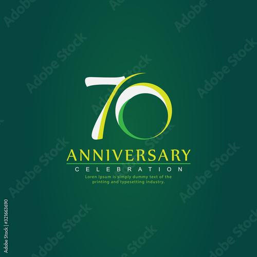 70 Year Anniversary Vector Template Design Illustration