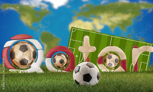 Qatar symbol. soccer ball s...
