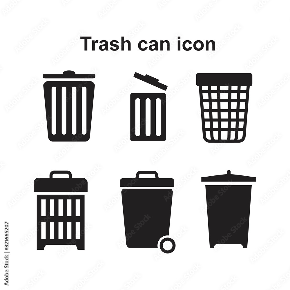 Trash can Icon template black color editable. Trash can Icon symbol Flat vector illustration for graphic and web design. Trash can Icon template black color editable. Trash can Icon symbol Flat vector illustration for graphic and web design.