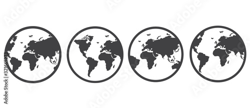 Earth Icon. Simple flat symbol. Pictogram illustration on white background.
