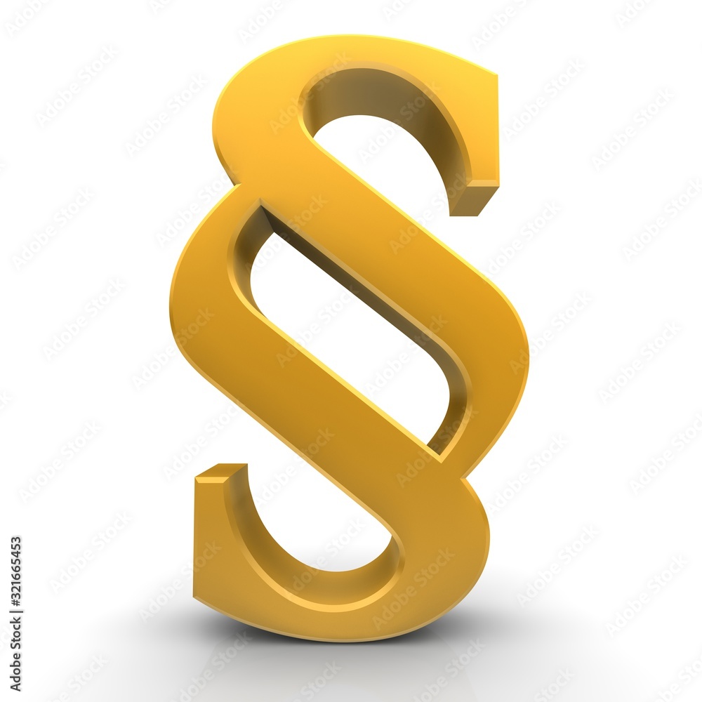 Golden article sign 3d symbol paragraph icon