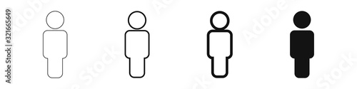 People. Set of vector icon icons of different thicknesses. Isolated on a white background.