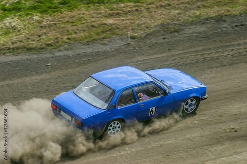 Rally car drives on a gravel road © Lars Johansson